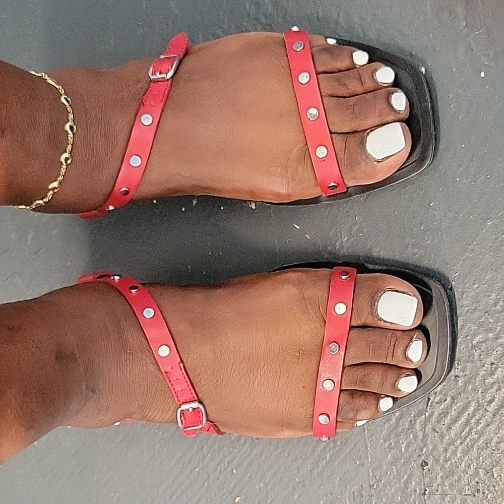 Dolce Vita Red Stud Sandals
